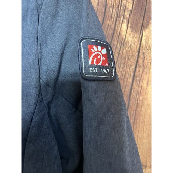 Chick-Fil-A Oobe Small Soft Shell Full Zip Jacket Navy Blue Employee Uniform - Picture 2 of 7